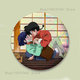 COOL Ranma 1 2 Reflective Pin Tinplate Round Brooch Cartoon Cosplay Badges for Bag Hat Toys Gifts