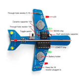 DIY Electronic Kit LED Flow Light Aircraft Model Kit DIY Electronic Welding Practice Kit Electronic Science Assembly Kit