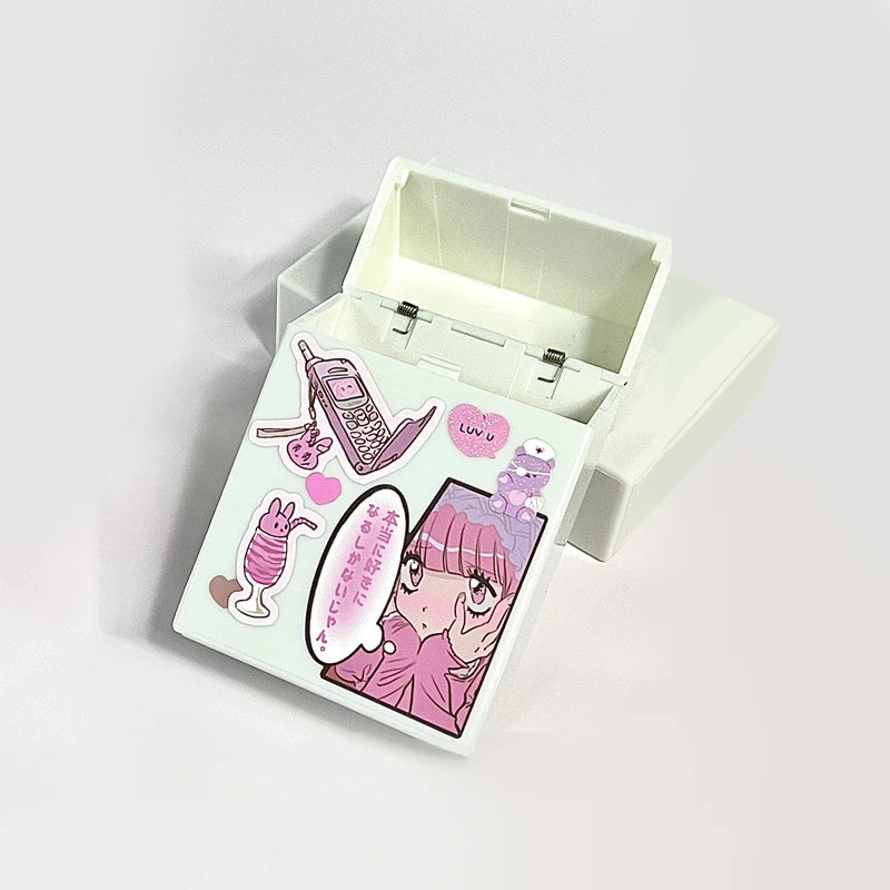 INS White 3 inch Korean Photocard Storage Box Photo Small Card Organizer Storage Case Desk Organizer Box School Stationery