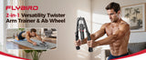 FLYBIRD 3-in-1 Twister Arm Trainer with Ab Roller Wheel, Adjustable 22-440lbs Hydraulic Power Chest, Shoulders, Forearm, Triceps