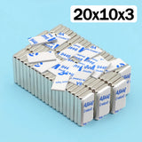 20x10x3mm Super Powerful Block Neodymium Magnet  With double-sided adhesive Magnet N35 Strong Permanent Magnetic imanes