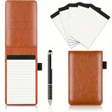 A7 Pocket Notebook with Pen - Portable Faux Cover, Replaceable Pages (Refillable), Compact Journal for Notes, Meetings, Travel