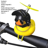 Bicycle Bell Black/Yellow Duck Cartoon Little Ducks Helmet Head Light Shining Duck Bicycle Bells Handlebar Bicycle Accessories