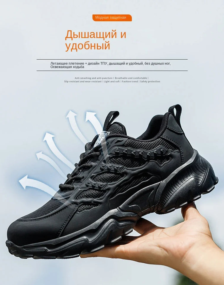 2023 Latest White Safety Shoes Sneakers Men Steel Toe Cap Work Boots Anti-smash Anti-puncture Lightweight Protective Footwear