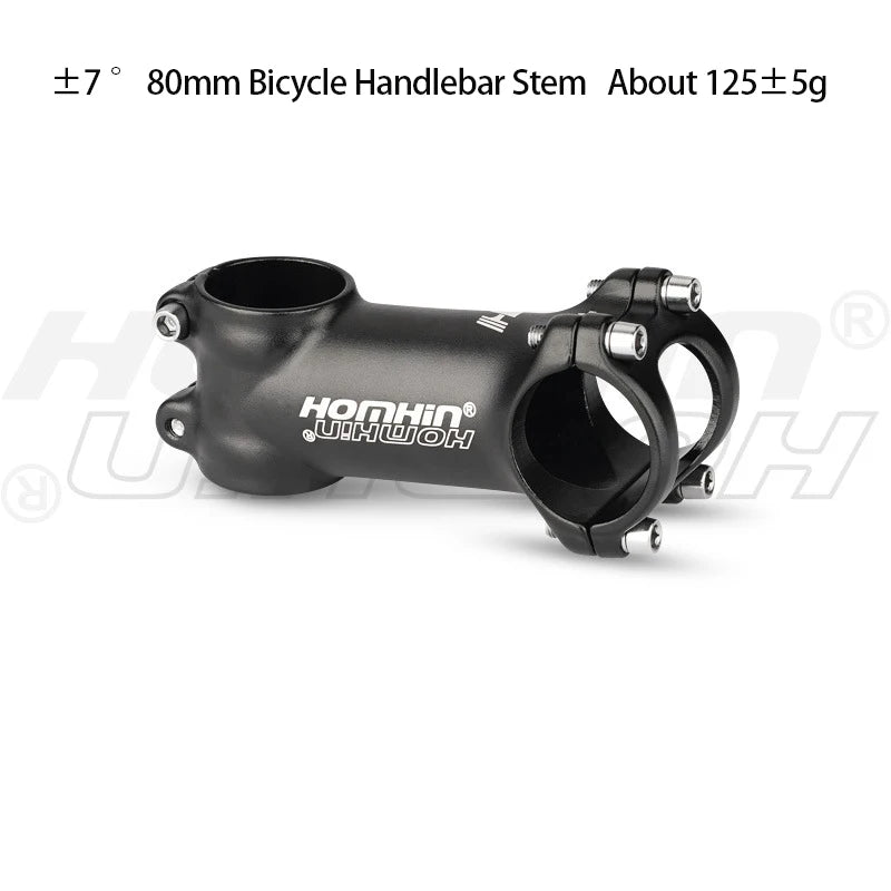 Homehin Adjustable Bicycle Handlebar Stem Ultralight 7/17 Degrees Bike Stems 31.8*45-120mm Positive Negative Vertical Handle