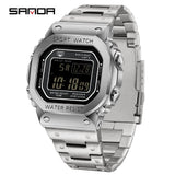 SANDA 2162 Men's Electronic Digital Watch Countdown LED Electronic Night Light Sports Waterproof Men's Electronic Watch