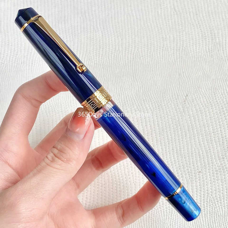 Smooth Asvine P20 Piston Filling Fountain Pen Acrylic Beautiful Patterns EF/F/M Nib with Golden Clip Writing Office Gift Box Pen