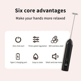 Mini Milk Frother Electric Egg Blender Coffee Whisk Mixer USB Rechargeable Handheld Mixer Foamer Shaker Cooking Drink Blender