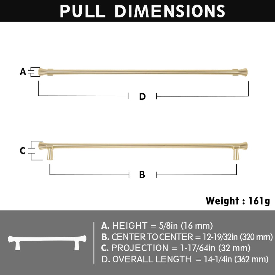 Goo-Ki Antique Brass Stainless Steel Cabinet Handles T Bar Knobs Modern Drawer Pulls for Kitchen Cabinet Hardware for Bedroom