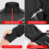 ROCKBROS Winter Bicycle Jackets Keep Warmer Windproof Thermal Fleece Bike Jersey Coat Sports MTB Road Riding Cycling Jacket Tops