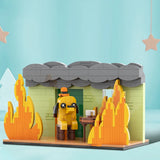 MOC This is Fine Dog Animal Dog Building Blocks Cartoon Creative Animal Bricks Animation Creative Ornament Toys Children's Gifts