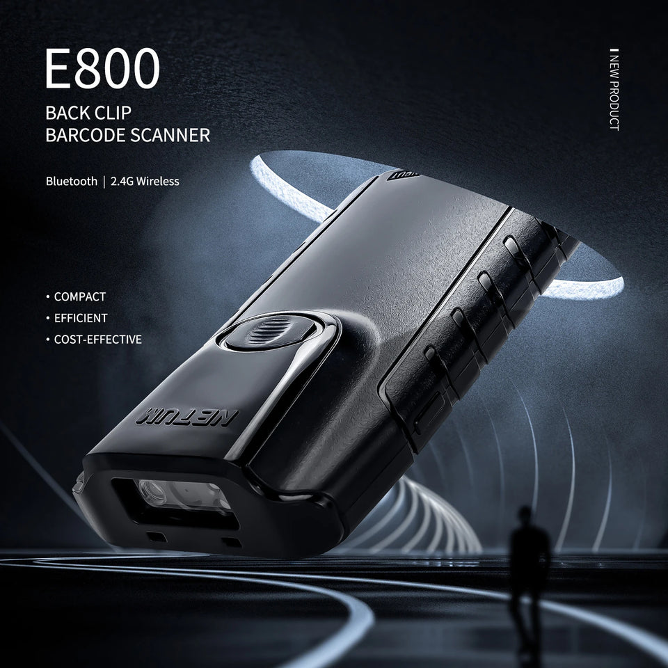 NETUM E800 Bluetooth 2D Barcode Scanner Pocket Wireless QR Reader Data Matrix PDF417 IOS Android Windows