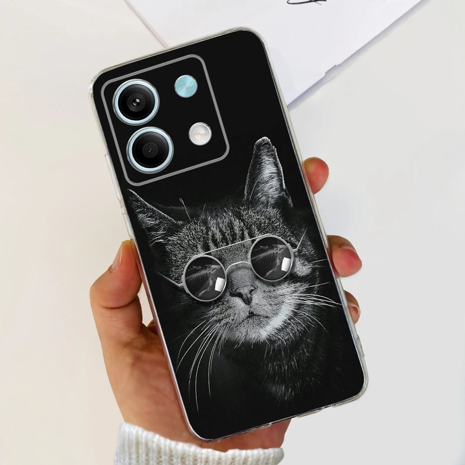 For Xiaomi Redmi Note 13 4G Case Cute Cat Butterfly Cover Soft Silicone Phone Case For Redmi Note 13 Pro Plus Note13 Full Bumper