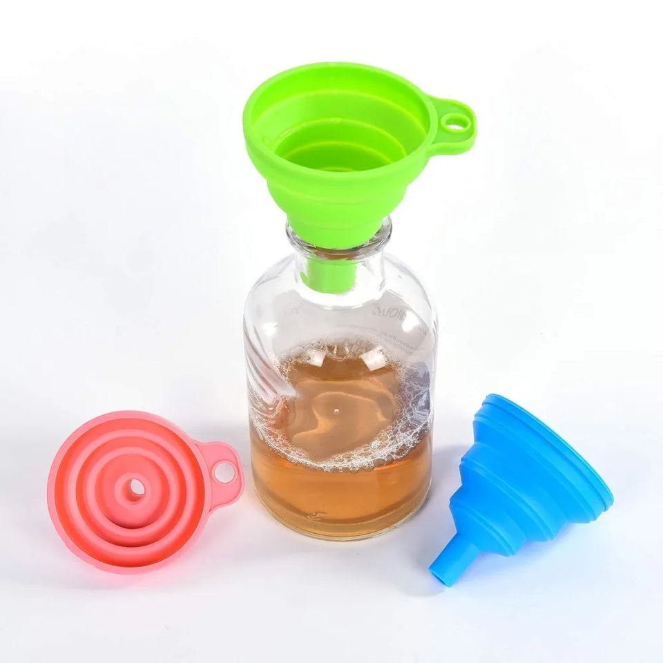 Collapsible Silicone Funnel Food Grade Foldable for Filling Bottles Perfume Capsules Fry Oil Filter Kitchen Cooking Tool