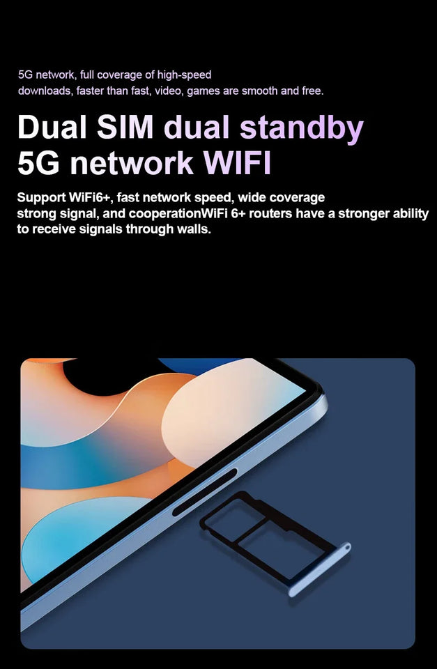 Latest Global Version Pad 15 Pro Snapdragon 8 Gen3 Android 15 Tablet 11Inch HD 22GB+2TB 10000 MAh 5G Dual SIM Wifi GPS Tables PC