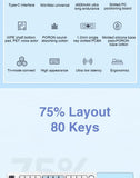 AULA F75 2.4G Wireless/Bluetooth/Wired Gaming Mechanical Keyboard RGB Customized 75% Layout OEM Profile Gasket PC Game Keyboard