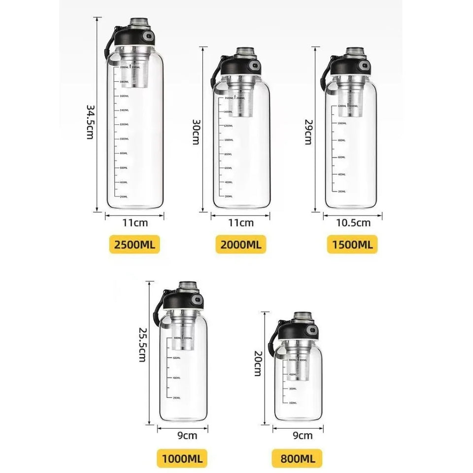 Tea Separation Glass Tea Cup Double Drinking with Handle Water Cup Large Capacity High Temperature Resistant Portable Kettle