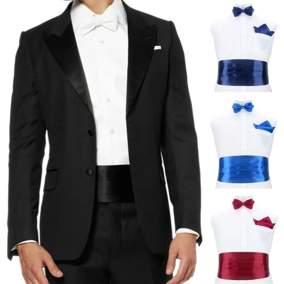 Gentleman Solid Wide Silk Satin Elastic Belly Band Tuxedo Cummerbund Commercial Banquet Model Business  Without Bowtie