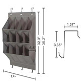 Multi-pockets Wall Storage Bag Large Over Door Hanging Shoe Organiser Behind Doors with 4 Metal Hooks Shoes Rack Storage Bags