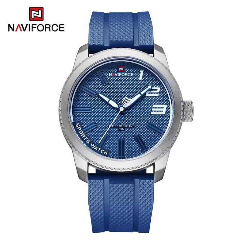 NAVIFORCE New Style Popular Silicone Strap Male Quartz Watches Fashion Casual Waterproof Wristwatches for Men Relogio Masculino