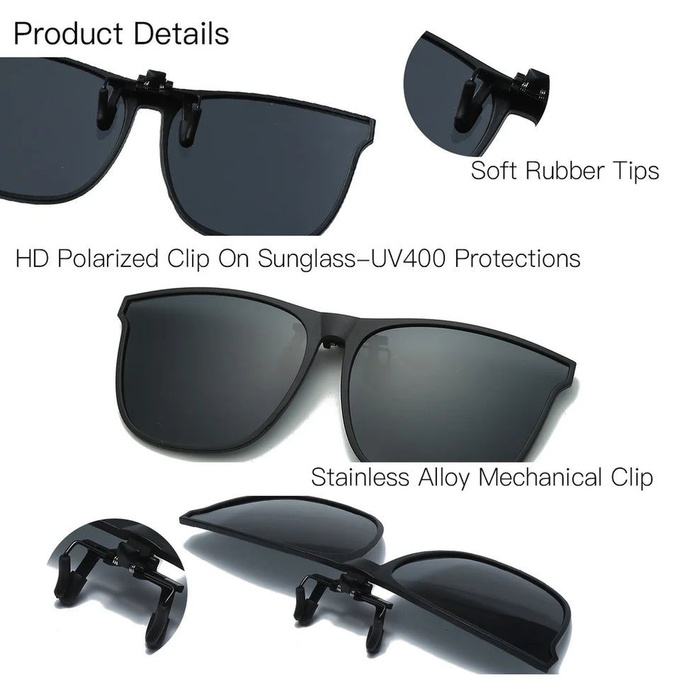 Fashionable Polarized Myopia Glasses Clip Driver's Goggles Night Vision Glasses Outdoor Sunshade And UV Resistant Sunglasses