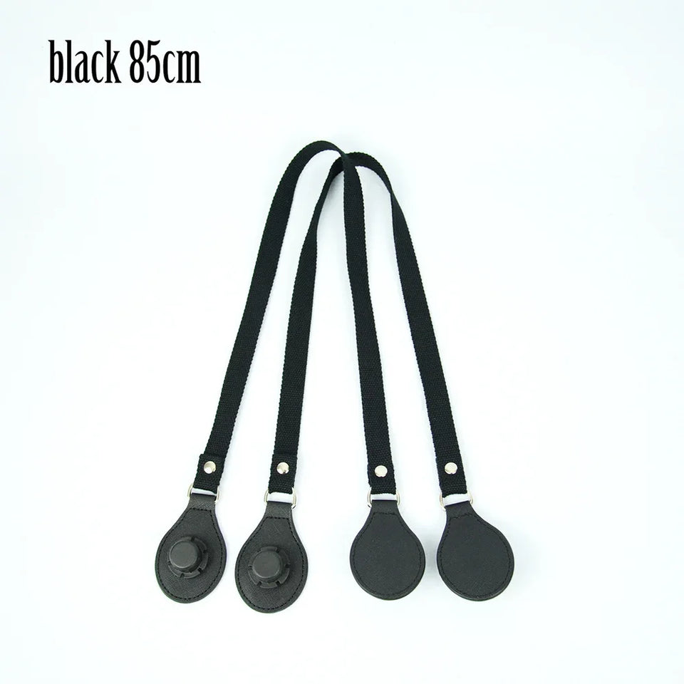 New Arrival Long Thicken Polyester Cotton Flat Handles With Faux Leather PU Drop End with Silver Rivet for OBag for EVA O Bag