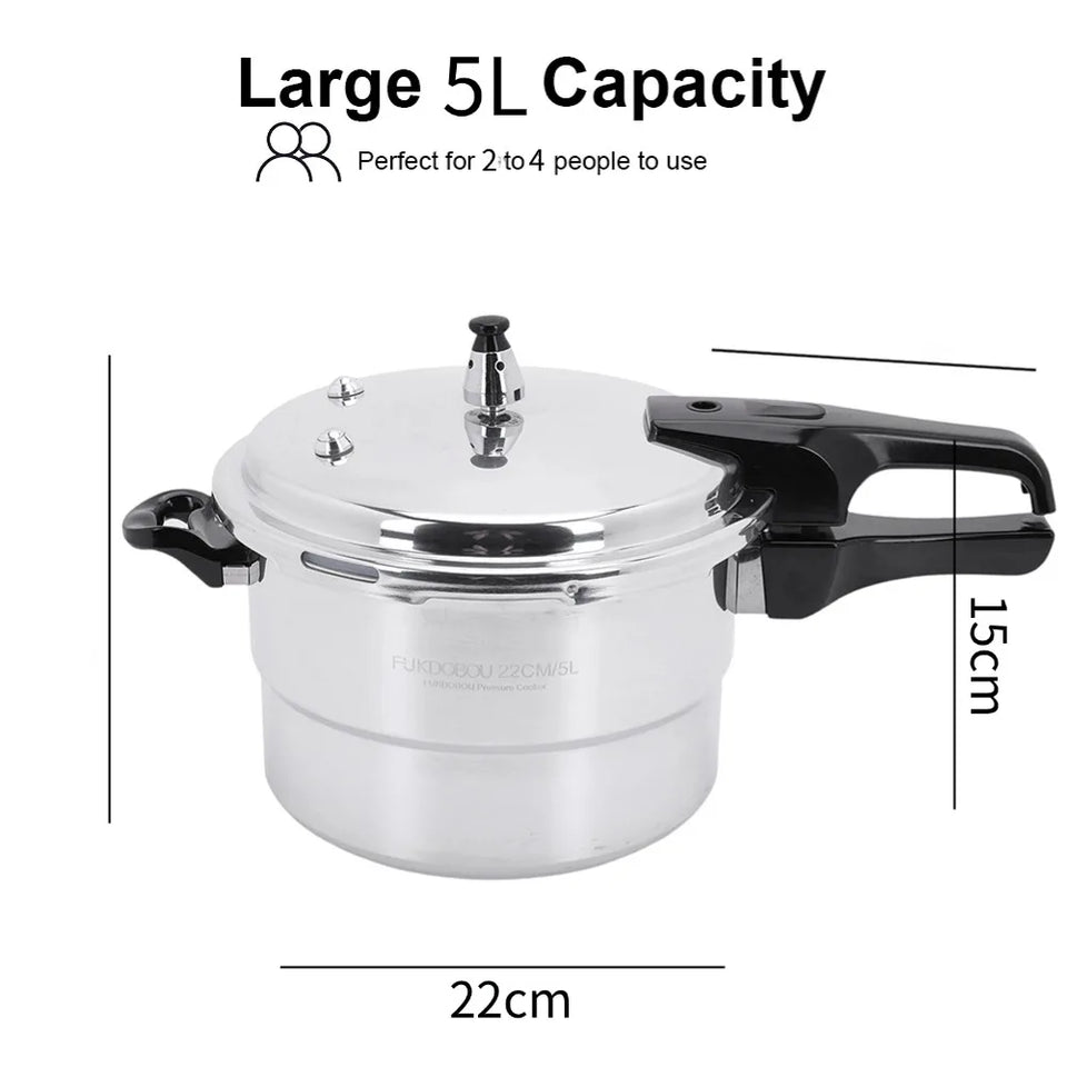 Aluminum Pressure Cooker with Steaming Plate Pressure Cooker Household Stovetop Pressure Canner for Gas and Induction Stoves