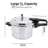 Aluminum Pressure Cooker with Steaming Plate Pressure Cooker Household Stovetop Pressure Canner for Gas and Induction Stoves
