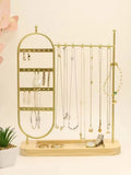 1 desktop solid wood base jewelry rack suitable for organizing and storing watches, earrings, bracelets, necklaces, etc