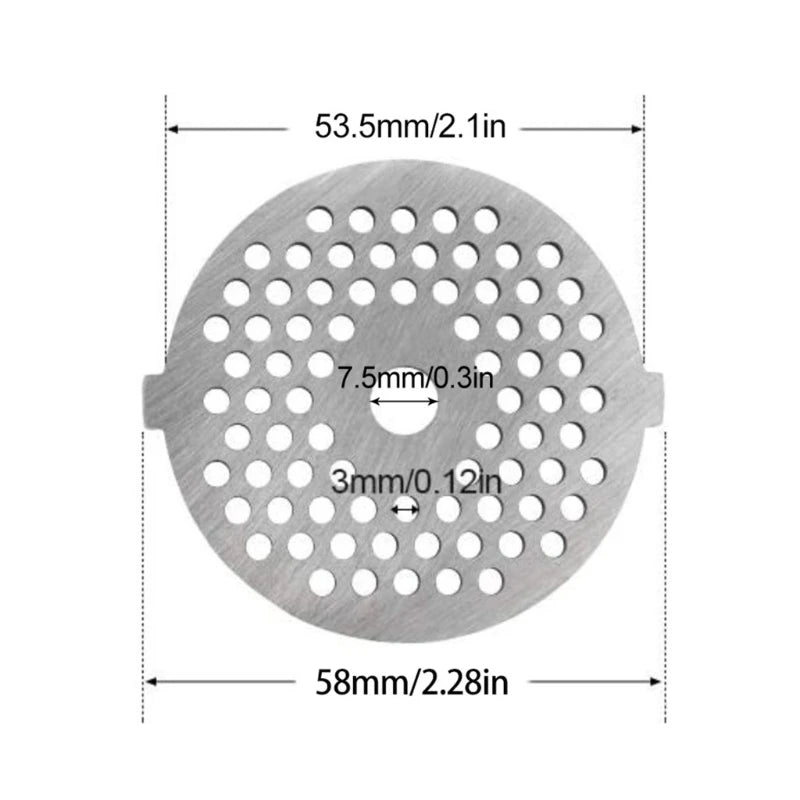 Meat Grinder Pinion Mixer Spare Parts Meat Grinder Knife Stainless Steel Grille for Food Grinder Accessories Kitchen Tool