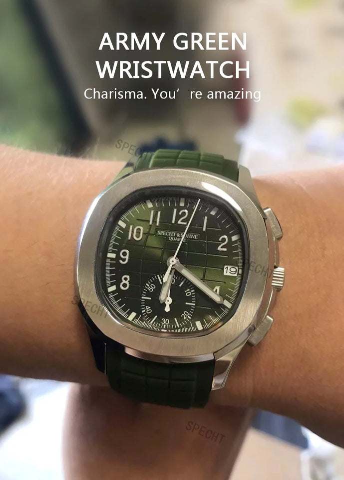 New Arrivals Specht&Sohne Brand Men Quartz Watches 40MM Rose Gold Stainless Steel  Male Functional 5167 Sports Wristwatch 5Bar