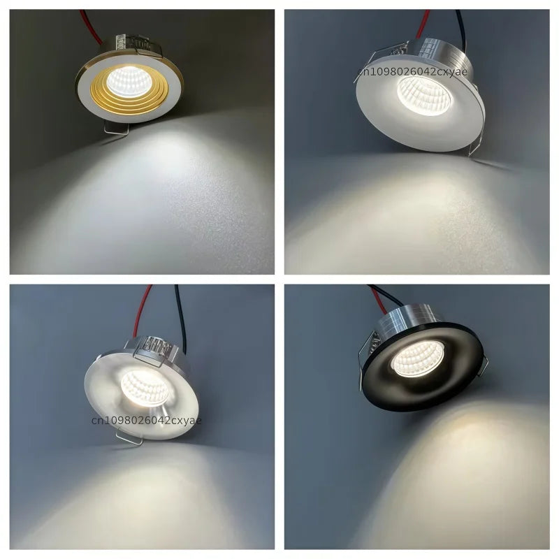 5pcs/lot dimmable mini COB downlights, 3W spotlights, LED recessed ceiling lights, AC85-265V household and commercial lighting