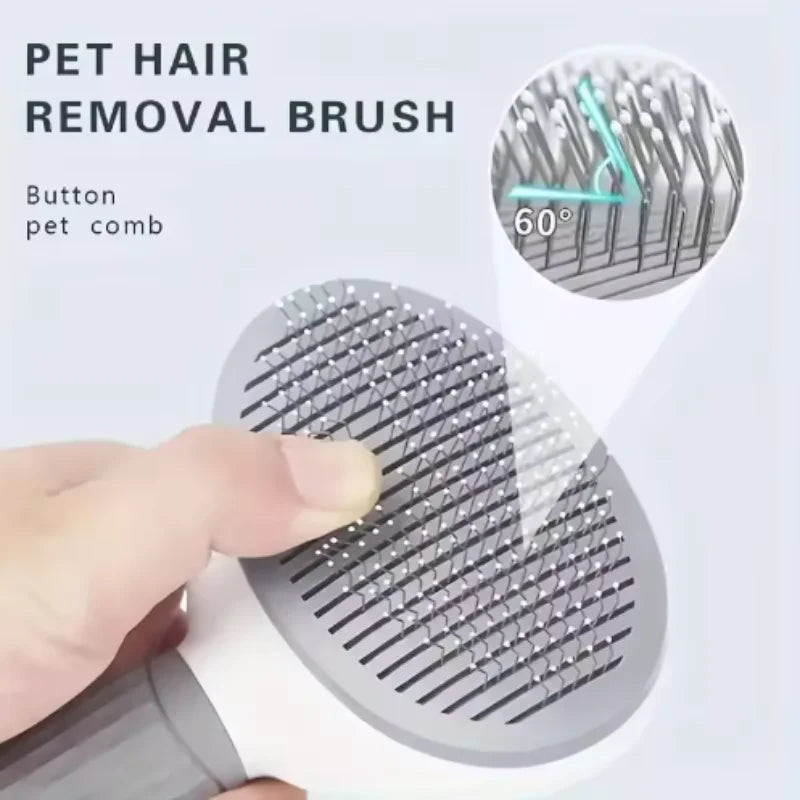 Pet Hair Remover Comb One Click Self Cleaning Brush for Dogs Cats Grooming Tool Effectively Remove Loose Floating Fur Shedding