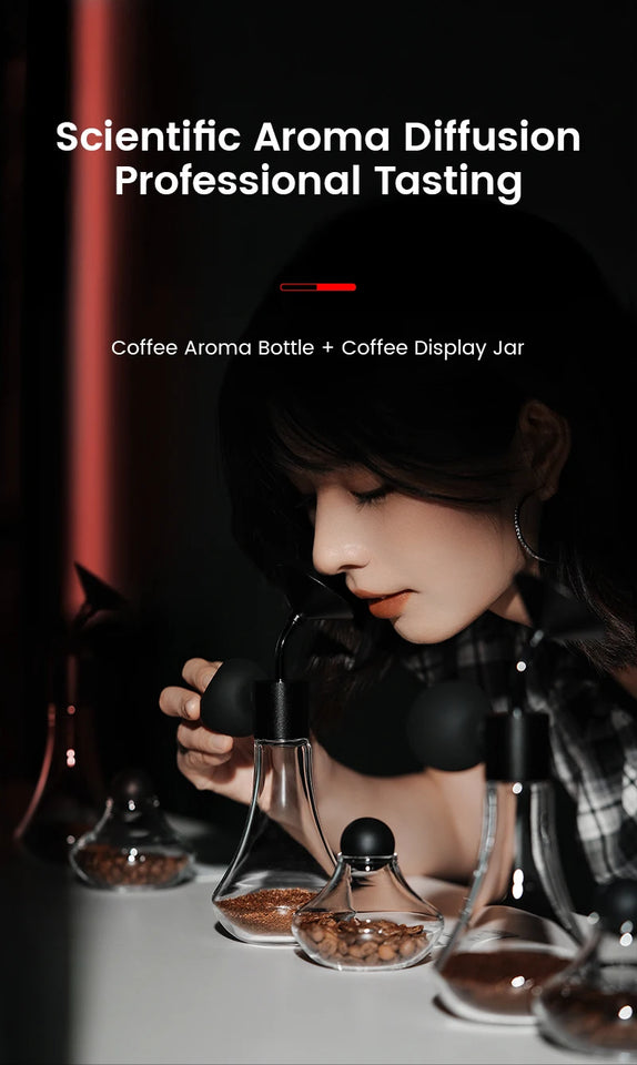 MHW-3BOMBER Coffee Aroma Bottle Coffee Display Jar Glass Creative Fragrance Bottle Coffee Aroma Display Coffee Accessories