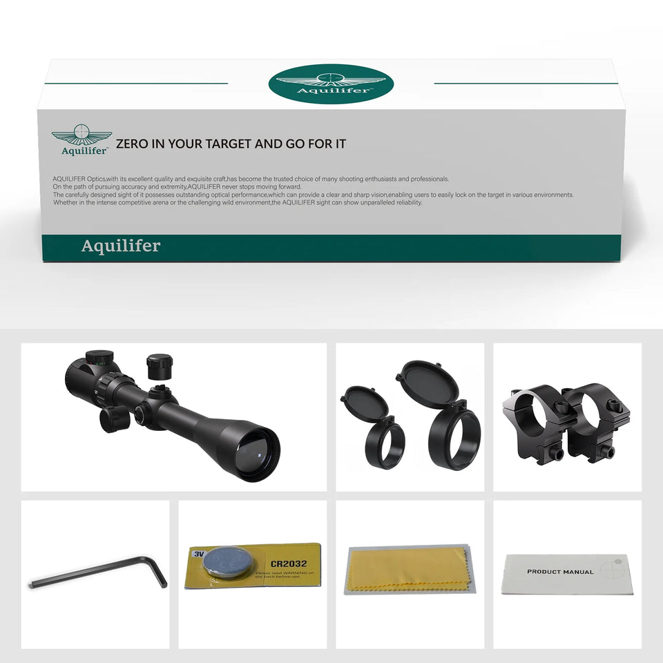 Aquilifer 3-9x40 Hunting Scope SFP ED Glass Red Green Illuminated Free Scope Rings for Hunting
