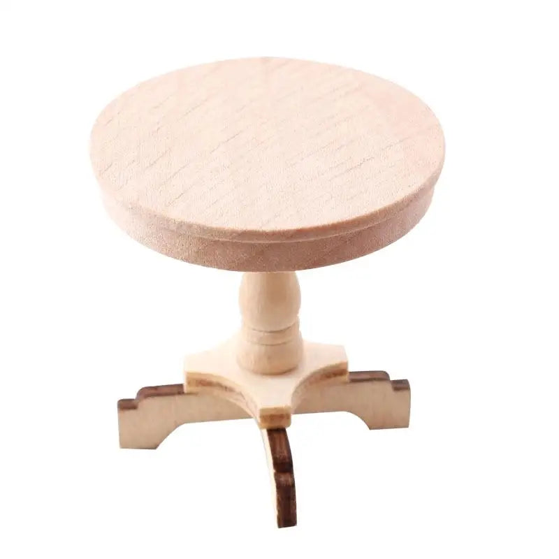 1:12 Dollhouse Miniature Coffee Table Small Round Table Original Wood Table Furniture Home Model Decor Toy Accessorie