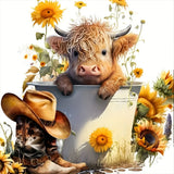 Huacan New Arrivals Diamond Painting Animal Cow 5D Diy Diamond Painting Flower Set Handmade Gift Decorations For Home