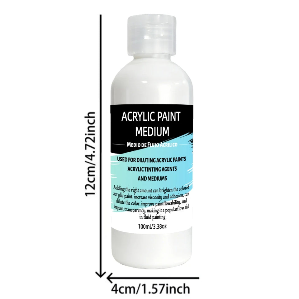 Acrylic Flow Medium for Acrylic Paint, High FlowPouringMedium, Improves Consistency, Transparency and Smoothness for Fluid Art