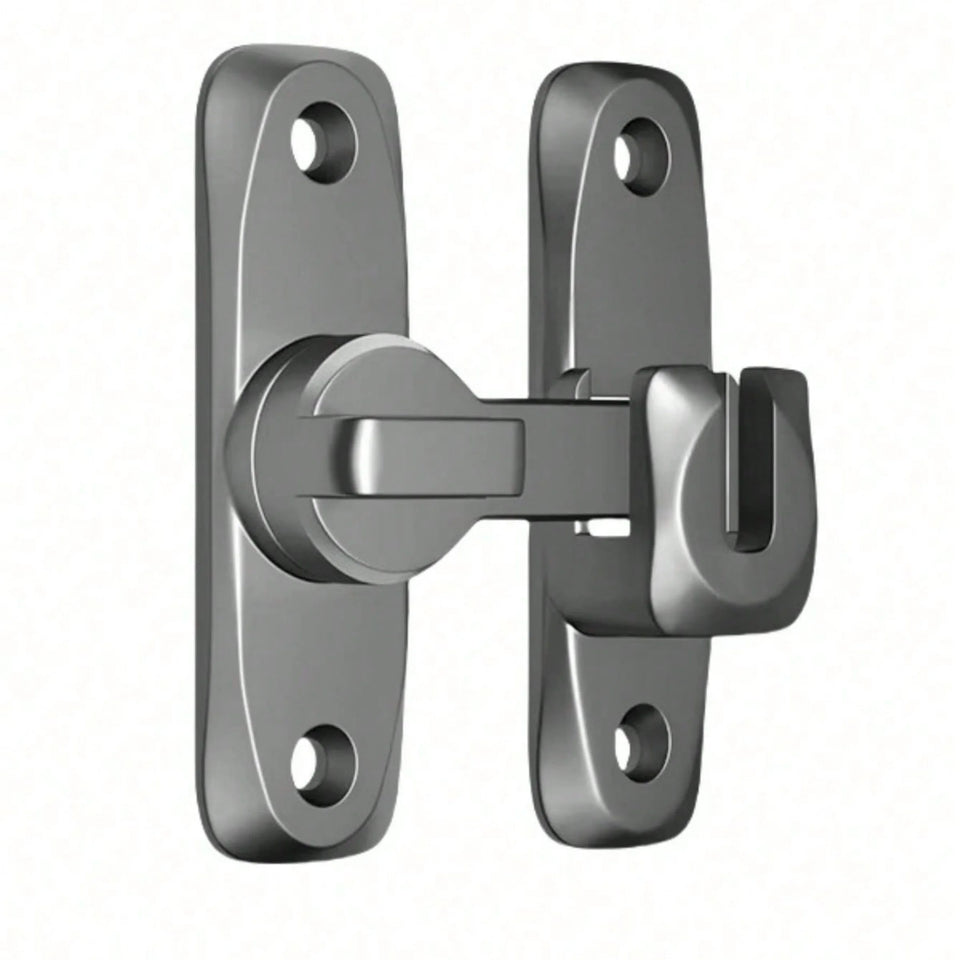 2pcs/set Heavy-Duty Anti-Theft Door Lock, 90°/180° Adjustable Sliding Pin Lock, Commercial/Residential Grade, Black Heavy-Duty C