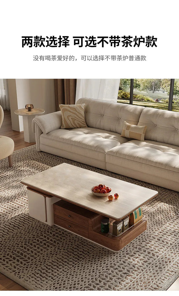 Tea Making Integration Rectangle Coffee Table Storage Fashion Living Room Center Sofa Side Table Interior Decor Items Furniture