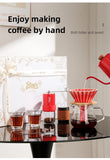 Bincoo Hand Brewed Coffee Pot，Ceramics Filter Cup， Sharing Pot，Hand Brewed Coffee Gift Box Set，Home Barista Kitchen Accessories