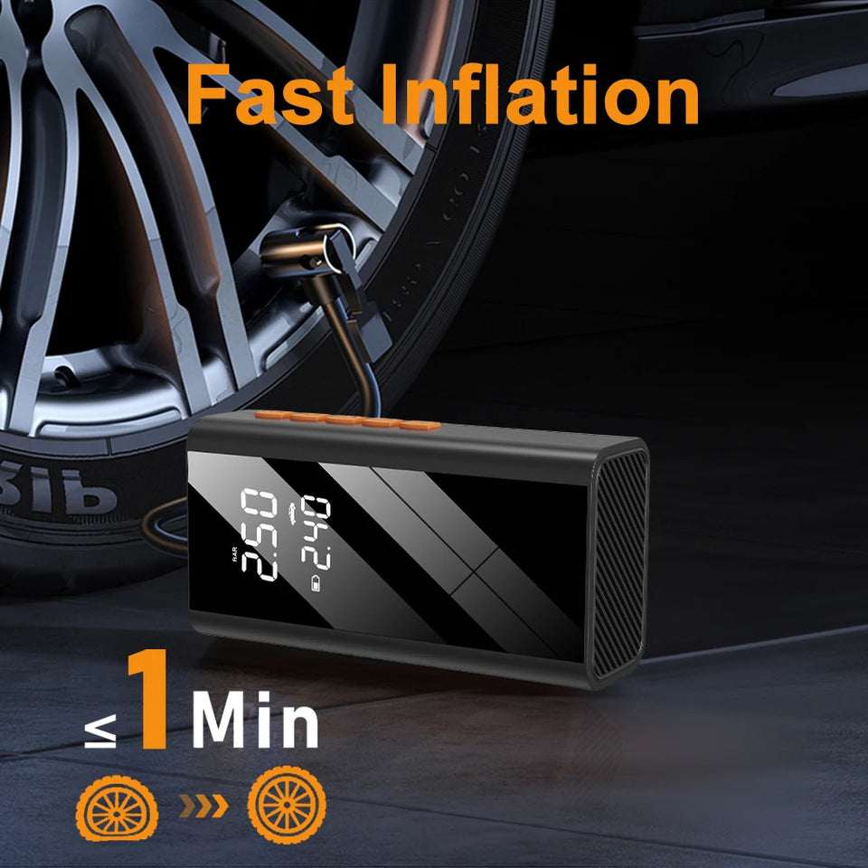 All-in-One Car Jump Starter and Air Compressor, 1200A 150PSI 12V Auto Tire Inflator with Power Bank, Emergency Kit