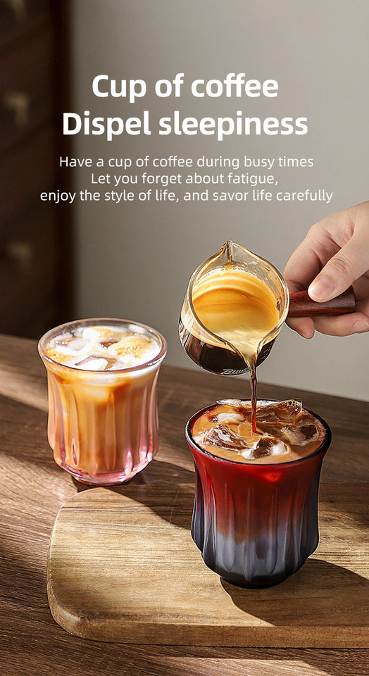 Bincoo High End Coffee Cup Elegant Retro Glass for Americano Dirty Flat White Espresso and Latte Available in 90/200/240/400ml