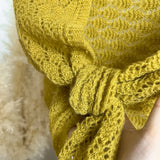 Korean Hollow Out Knitted Shawl Summer Air Conditioning Fake Collar Neck Guard Knit Thin Knotted Cape Shoulder Scarf For Women