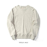 Retro Olive Green Heavy Terry Pullover Sweatshirt Trendy Brand Solid Color Long Sleeve Cotton Men's Loose Retro Trend