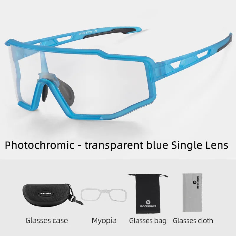 ROCKBROS Photochromic Cycling Glasses Bicycle Polarized Glasses Sports Unisex Sunglasses MTB Road Bike Eyewear Protection Goggle