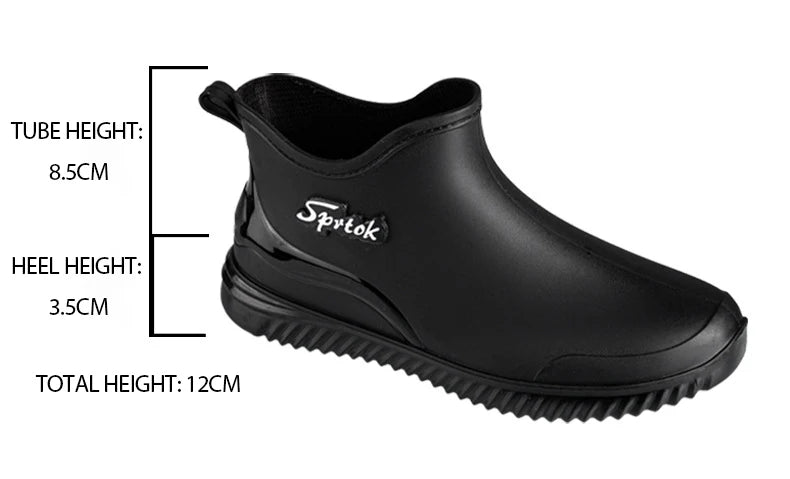Couples Short Rain Shoes Fashion Light Waterproof Shoes Non-Slip Sports Korean Rain Boots