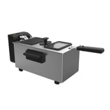 M Minca 3L Electric Deep Fryer with Hooked Fry Basket - 1500W Stainless Steel & Enamel Inner Pot, Adjustable Temperature Control