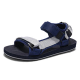 Plus Big Size 50 51 52 Mens Flat Sandals Gladiator Shoes Summer Casual Breathable Romans Sandals Hook&Loop Anti-skid