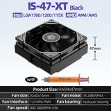 ID-COOLING IS-47 XT 4 HeatPipes CPU Processor Air Cooler 92mm PWM Cooling Fan ITX Radiator for Intel LAG1700/1200/115X AM4/AM5